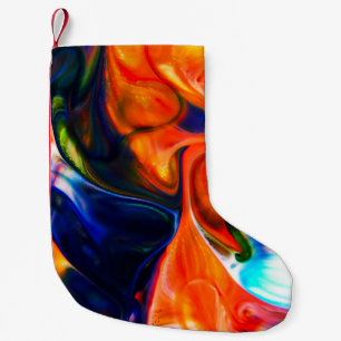Petite Chaussette De Noël Peinture à encre éclatée : Abstraite colorée