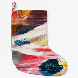 Petite Chaussette De Noël Peinture à l'huile dessinée à la main. arrière - p