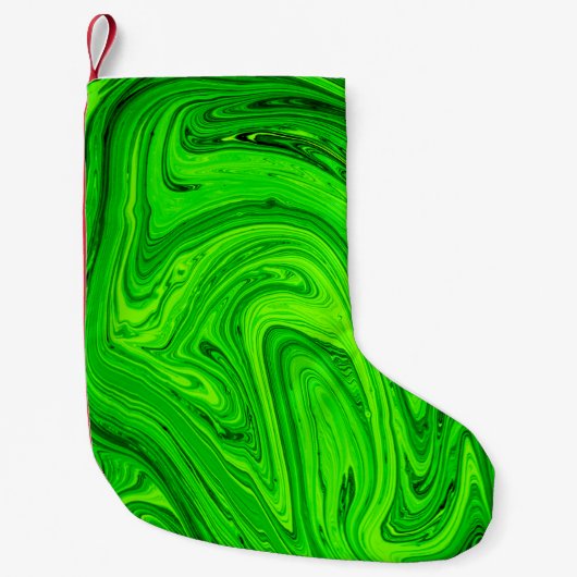 Petite Chaussette De Noël Peinture à l'huile verte abstrait arrière - plan.  (Devant)