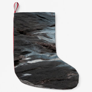 Petite Chaussette De Noël Peinture abstraite noire et grise