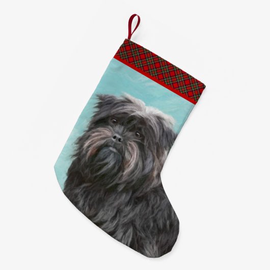 Petite Chaussette De Noël Peinture Affenpinscher - Joli art original chien (Devant (Accrochage))