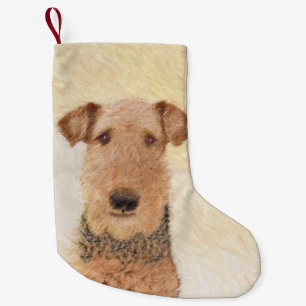 Petite Chaussette De Noël Peinture Airedale Terrier - Cute Original Art