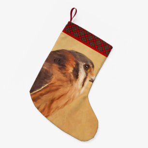 Petite Chaussette De Noël Peinture américaine Kestrel - Art original pour oi