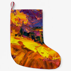 Petite Chaussette De Noël Peinture d'art avec palette peintures, toile, abs