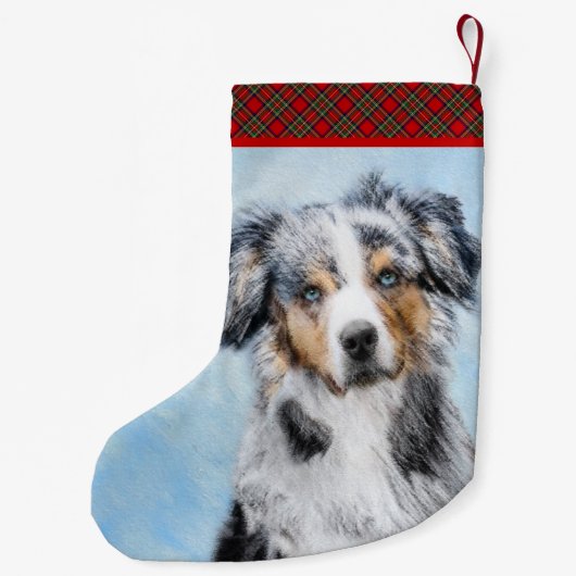 Petite Chaussette De Noël Peinture de berger américaine miniature - L'art du (Dos)