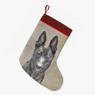Petite Chaussette De Noël Peinture de Berger Hollandais - Art Original de Ch