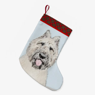 Petite Chaussette De Noël Peinture de Bouvier des Flandres - Art original de