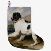 Petite Chaussette De Noël Peinture de chien de Terre-Neuve (Devant)