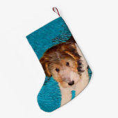 Petite Chaussette De Noël Peinture de chiot Terrier Fox - Art de chien origi (Dos (Accrochage))