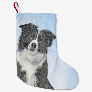 Petite Chaussette De Noël Peinture de collie frontalière - Belle art origin