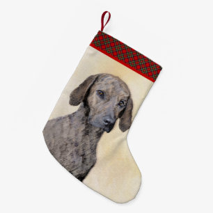 Petite Chaussette De Noël Peinture de lott - Beau art original de chien