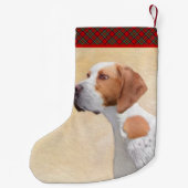 Petite Chaussette De Noël Peinture de pointeur - jolie art original de chien (Dos)