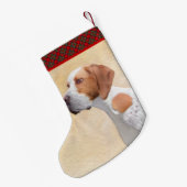 Petite Chaussette De Noël Peinture de pointeur - jolie art original de chien (Dos (Accrochage))