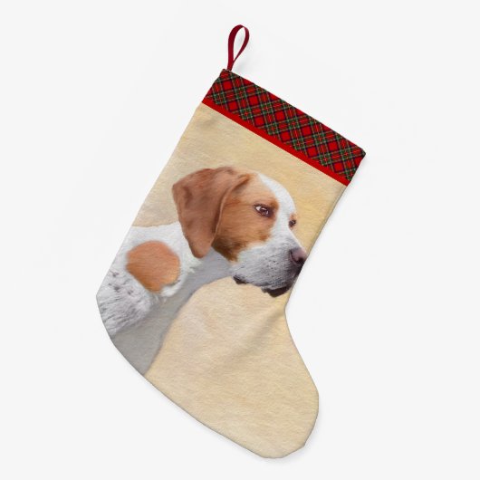 Petite Chaussette De Noël Peinture de pointeur - jolie art original de chien (Devant (Accrochage))