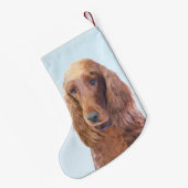 Petite Chaussette De Noël Peinture de Setter irlandais - Joli art original d (Dos (Accrochage))