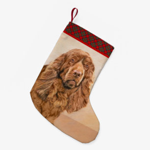 Petite Chaussette De Noël Peinture d'Espagnol Sussex - Beau art original de 