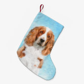 Petite Chaussette De Noël Peinture d'espagnol Welsh Springer - Art original  (Devant (Accrochage))