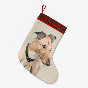 Petite Chaussette De Noël Peinture Greyhound - Cute Original Chien Art