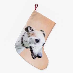 Petite Chaussette De Noël Peinture Greyhound - Cute Original Chien Art