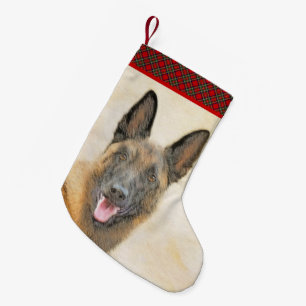 Petite Chaussette De Noël Peinture Malinoise belge - Cute Original Chien Art