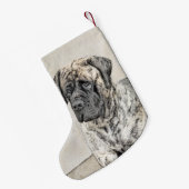 Petite Chaussette De Noël Peinture mastiff anglaise (Brindle) - Dog Art (Dos (Accrochage))