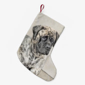 Petite Chaussette De Noël Peinture mastiff anglaise (Brindle) - Dog Art (Devant (Accrochage))