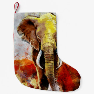 Petite Chaussette De Noël Peinture moderne à l'huile d'éléphant Abstraite
