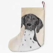 Petite Chaussette De Noël Peinture pointeur germanique - Art original (Dos)