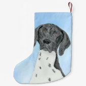 Petite Chaussette De Noël Peinture pointeur germanique - Art original (Dos)