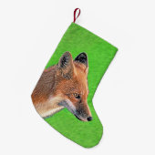 Petite Chaussette De Noël Peinture Red Fox - Art original de la faune (Devant (Accrochage))