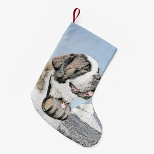 Petite Chaussette De Noël Peinture Saint Bernard - Cute Original Chien Art
