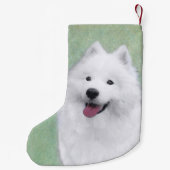 Petite Chaussette De Noël Peinture Samoyed - Cute Original Chien Art (Dos)