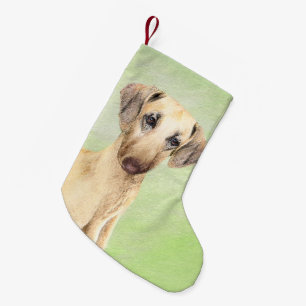 Petite Chaussette De Noël Peinture Sloughis - Joli art original pour chien