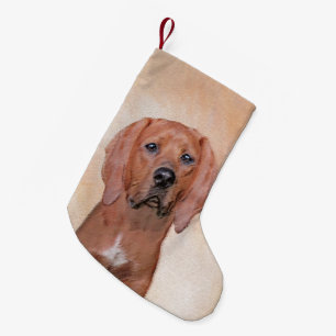 Petite Chaussette De Noël Peinture sur pilon rouge - jolie art original chie