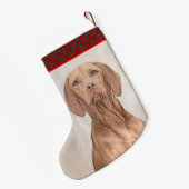 Petite Chaussette De Noël Peinture Vizsla - Joli art original chien (Dos (Accrochage))