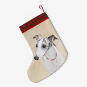 Petite Chaussette De Noël Peinture Whippet - Jolie art original chien (Dos (Accrochage))