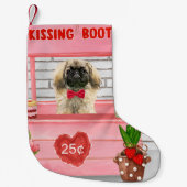 Petite Chaussette De Noël pekingese Chien Valentine's Day Kissing Booth (Devant)