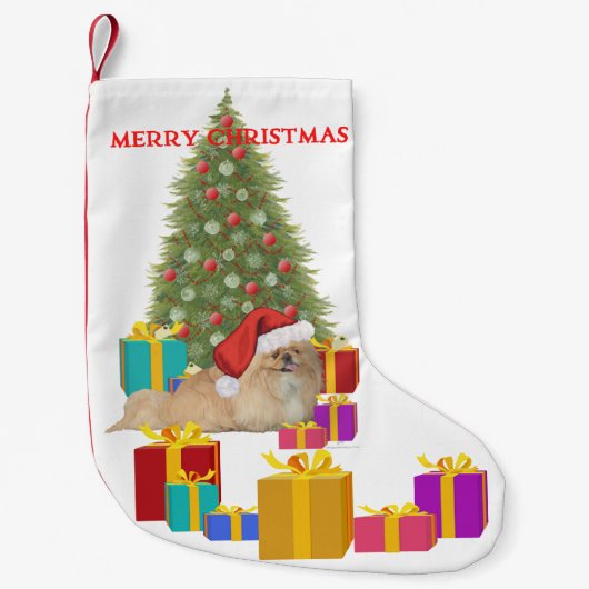 Petite Chaussette De Noël Pékinois Noël (Devant)