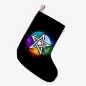 Petite Chaussette De Noël pentagramme du Wiccan (Devant (Accrochage))