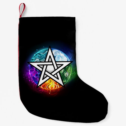 Petite Chaussette De Noël pentagramme du Wiccan (Devant)