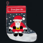 Petite Chaussette De Noël Père mignon personnalisé Noël Père Noël Père Noël<br><div class="desc">Cette scène de neige de Noël du Père est imprimée d'un collage conçu par Helen McCartney Designs.</div>
