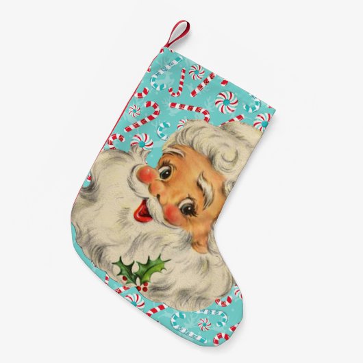 Petite Chaussette De Noël Père Noël avec des menthes poivrées (Devant (Accrochage))