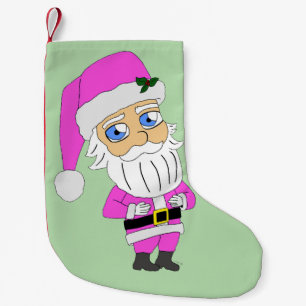 Petite Chaussette De Noël Père Noël chibi en costume rose