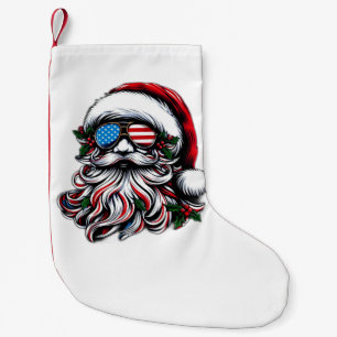 Petite Chaussette De Noël Père Noël de Noël Patriotique/Américaine