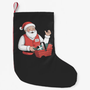 Petite Chaussette De Noël Père Noël drôle Caisse de magasin de Noël Travaill