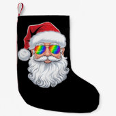 Petite Chaussette De Noël Père Noël Face Gay lunettes de soleil Noël Noël No (Devant)