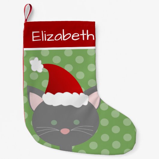 Petite Chaussette De Noël Père Noël Grey Kitty (Devant)