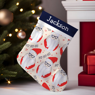 Petite Chaussette De Noël Père Noël Hipster Monogramme