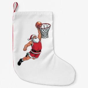 Petite Chaussette De Noël Père Noël Jouer au basket-ball Noël Amateurs de sp