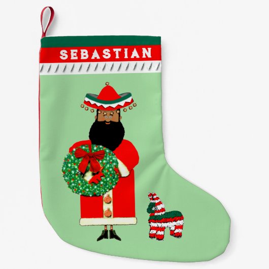 Petite Chaussette De Noël Père Noël mexicain (Devant)